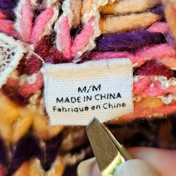 Sage The Label Tutti Frutti Turtleneck Loose Knit Sweater MEDIUM Purple Motif - Picture 8 of 9